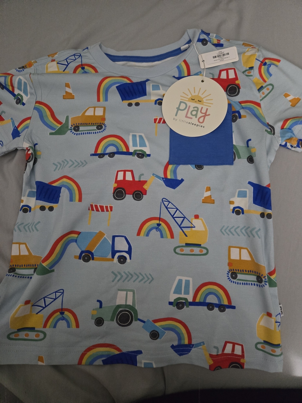 Little Sleepies Rainbow Trucks Pocket T